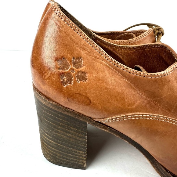 Patricia Nash Anna Shoes 9.5 Brown Leather Oxford Block Heel Womens - Picture 5 of 14